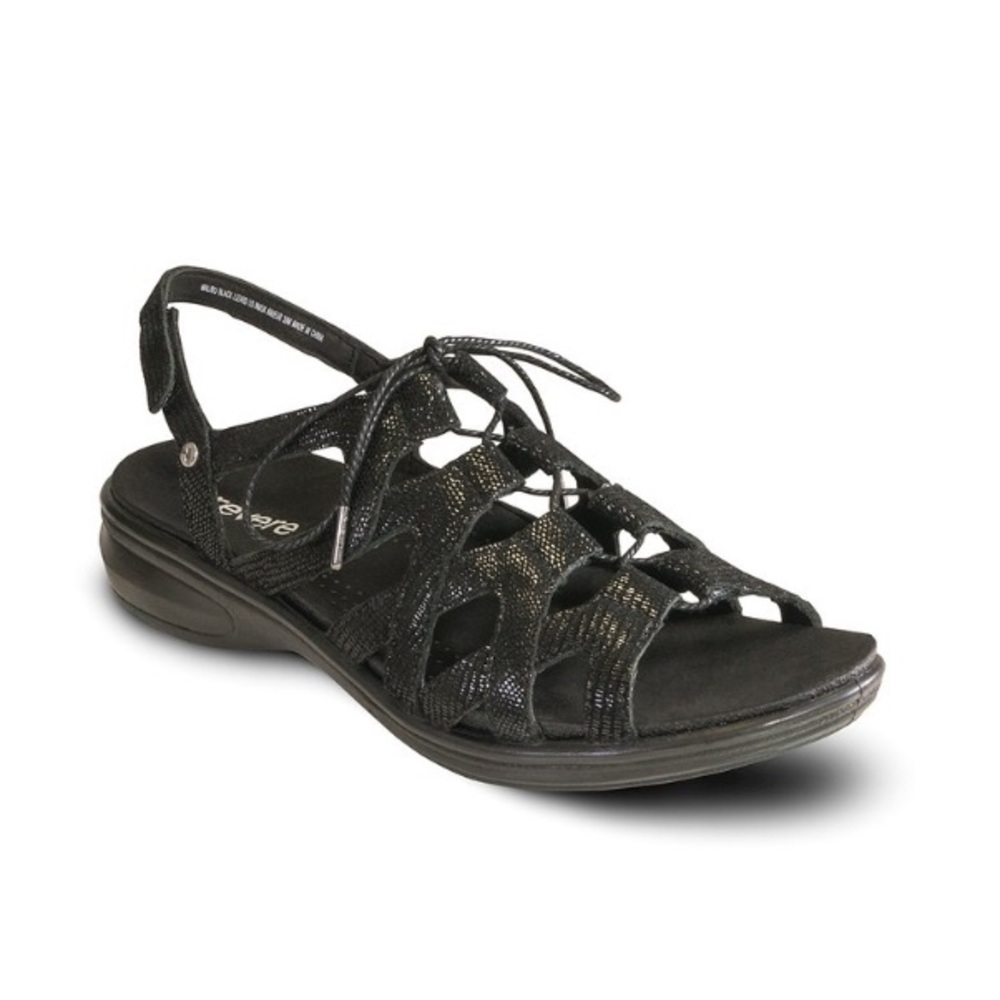 Revere Shoes Black Malibu Leather Sandals Women's Size 6